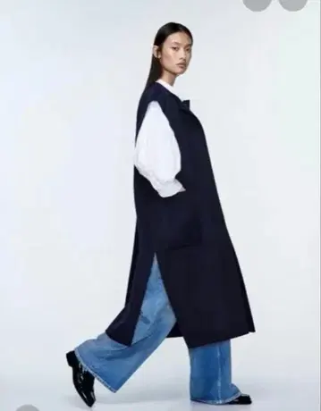 ZARA 더블 페이스 울 블렌드 베스트 M 사이즈