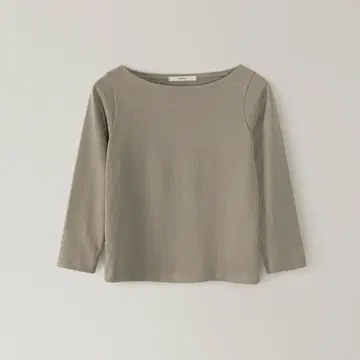 OHOTORO 보드 넥 탑 블랙 7부 소매