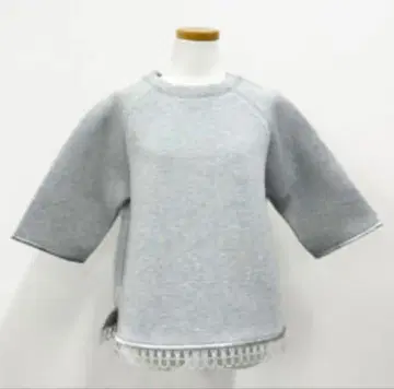 근택 레이스 래글런 슬리브 티셔츠 (그레이/F)