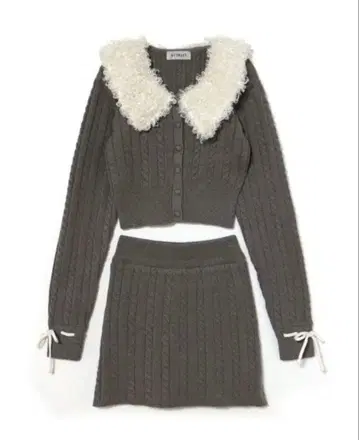 bubbles 푸들 컬러 니트 셋업 그레이