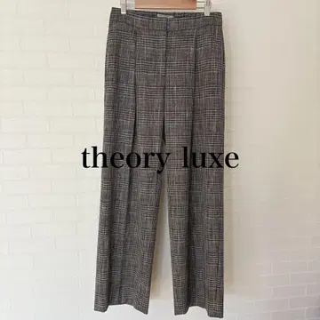 띠어리 럭스 체크 무늬 스트레이트 팬츠 38M