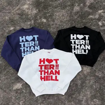 hotterthanhell hth 로고 맨투맨 네이비
