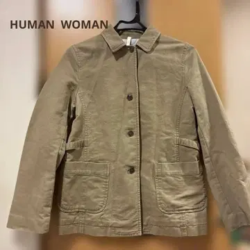 휴먼 우먼 베이지 밀리터리 자켓