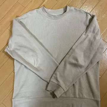 라이트 그레이 코튼 100% 맨투맨 L 사이즈