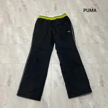 푸마 충전솜 팬츠 나일론 팬츠 자수 로고 스포츠 트레이닝 블랙