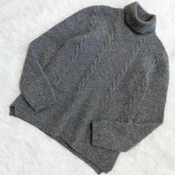 새상품급 Paul Smith 케이블 니트 터틀넥 현행 택 M 그레이