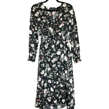 URBAN RESEARCH 브러싱 플라워 프린트 원피스 꽃무늬 블랙