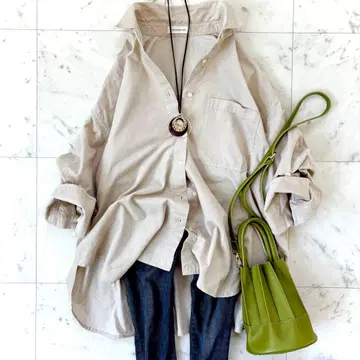 새상품급 밴야드 스톰 코듀로이 와이드 셔츠 3WAY 베이지 세탁 가능