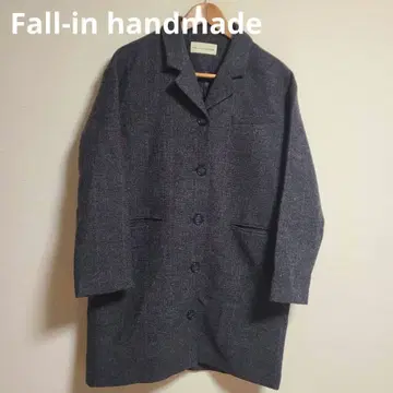 Fall-in handmade 체크 무늬 체스터 코트 울 겉옷