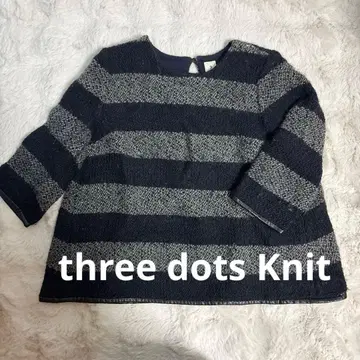 쓰리 도츠 스트라이프 오부 소매 니트