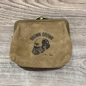 BROWN BROWN 스웨이드 가마구치 지갑