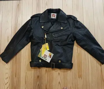 배기 블랙 가죽 더블 라이더 자켓 일본제