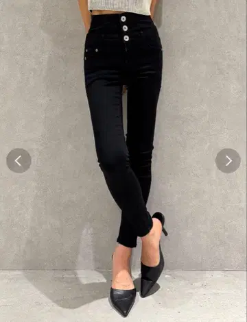 GYDA 하이웨스트 허리 크로스 스키니 데님 팬츠