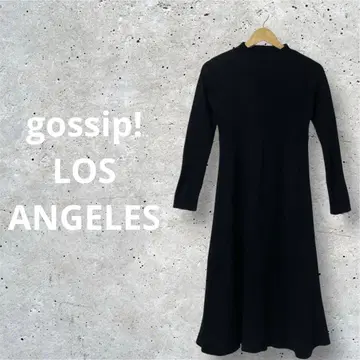 미 실루엣 리브 니트 플레어 원피스 블랙 M 모크넥 아크릴 100%