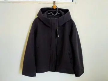 GU 코지 멜톤 숏 후디 코트! 블랙 L 사이즈
