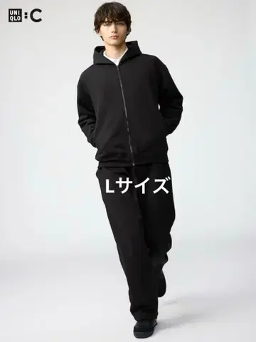 Uniqlo C 맨투맨 와이드 팬츠 블랙 L 사이즈