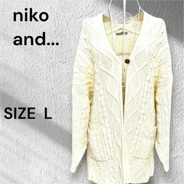 niko and - 아이보리 케이블 짜임 가디건 L 사이즈