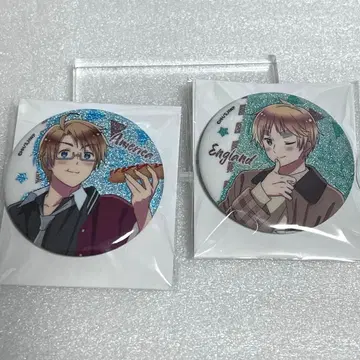 헤타리아 영국 미국 먹거리 글리터 캔뱃지