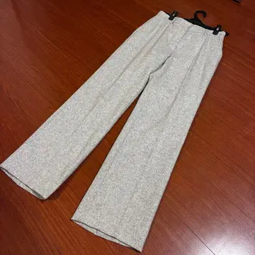 노이반슈타인 그레이 울 와이드 팬츠 센터 프레스