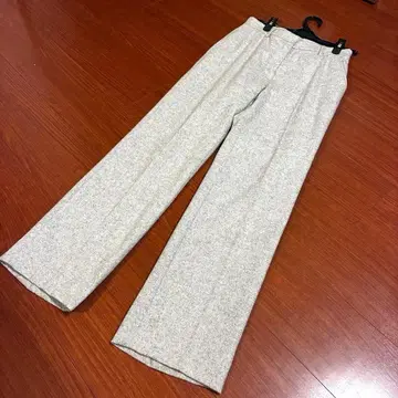 노이반슈타인 그레이 울 와이드 팬츠 센터 프레스