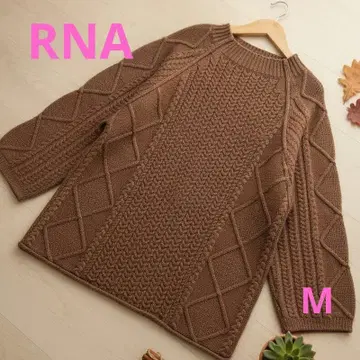 새상품급 RNA 케이블 짜임 니트 M 스웨터 루즈핏 브라운
