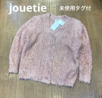 미사용 택 포함 jouetie 쥬에티 라메 샤기 V넥 가디건