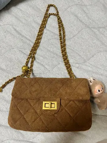 카멜 퀼팅백 숄더백 브라운