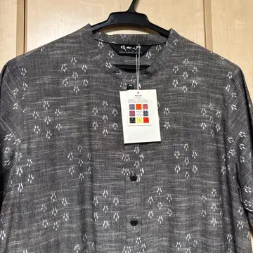 그레이 반팔 버튼 셔츠 원피스