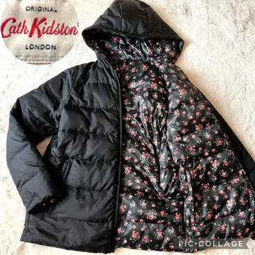 새상품급 캐스키드슨 꽃무늬 리버서블 다운 자켓 후드 블랙