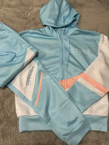 STPR 풀 집업 후드티와 팬츠 세트