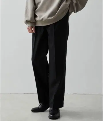 [ CLEL ] TR 루즈 슬림 스트레이트 슬랙스 블랙