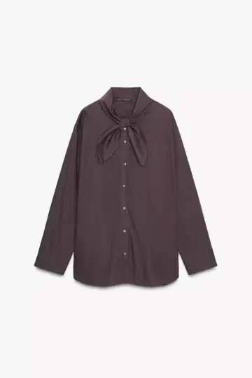 ZARA 포플린 스카프 셔츠