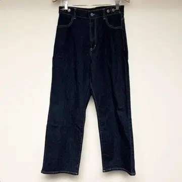 여성용 다크 블루 스트레이트 데님 하이웨스트 LL 사이즈