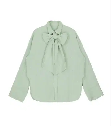 UND 불균일 타이 블라우스 아메리 민트