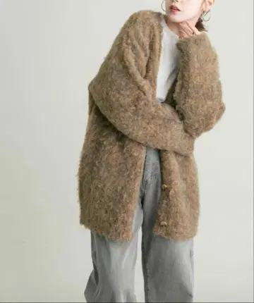 KBF 샤기 BIG 니트 가디건