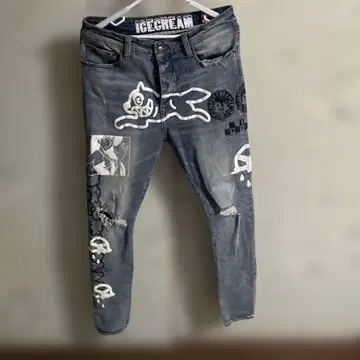 ICECREAM 스키니 데님 다크 블루