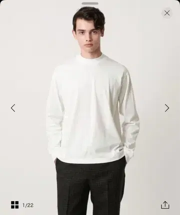 유나이티드 애로우즈 오가닉 코튼 모크넥 롱 슬리브 티