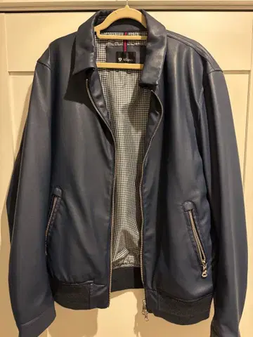 THE SHOP TK 네이비 가죽 자켓