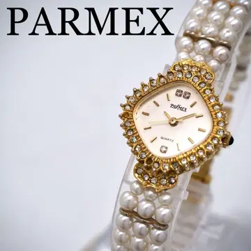 186 작동 PARMEX 여성용 시계 드레스 워치 골드 펄