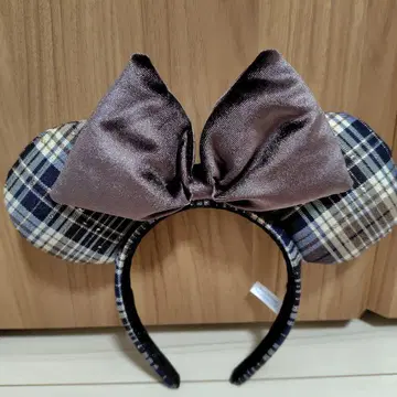 디즈니 머리띠 미니 체크 브라운