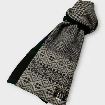 스코틀랜드제 노르딕 울 머플러 WINE LABEL 그레이