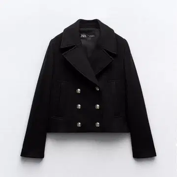 [ ZARA ] 크롭 더블 브레스트 코트