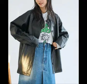 가죽 느낌 셔츠 블루종 coen