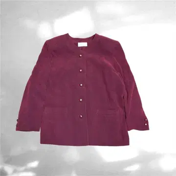 버건디 노카라 자켓 L