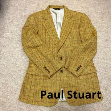폴 스튜어트 베이지 계열 체크 테일러드 자켓 M