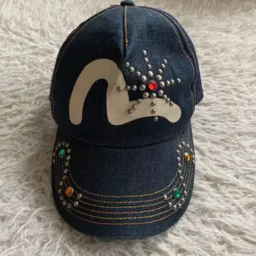 레어 EVISU 캡 스터드 데님