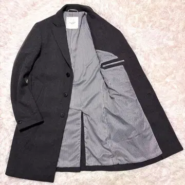 새상품급 에디피스 체스터 코트 울 안감 스트라이프 그레이 M