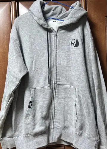 그레이 풀 집업 후드티 후드 부착