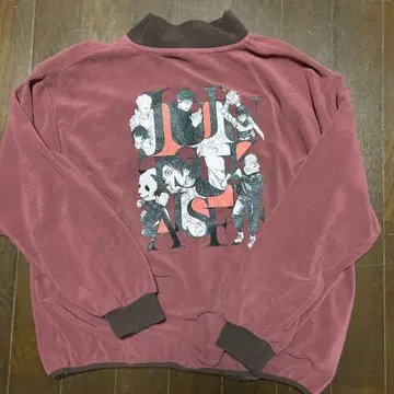 플리스 하프 지퍼 풀오버 레드 프리 사이즈 [ 주술회전 ]