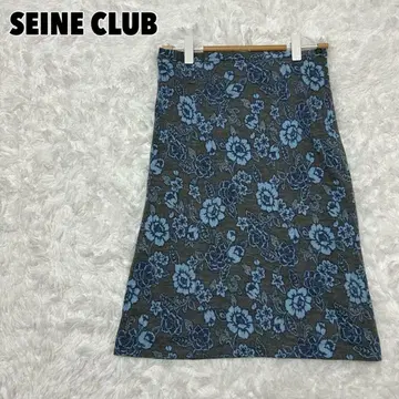 SEINE CLUB 꽃무늬 스커트 울 혼방